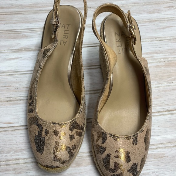 Naturalizer “Pearl” Leopard Print Slingback Espadrille Wedges Sz 8 - Picture 2 of 9